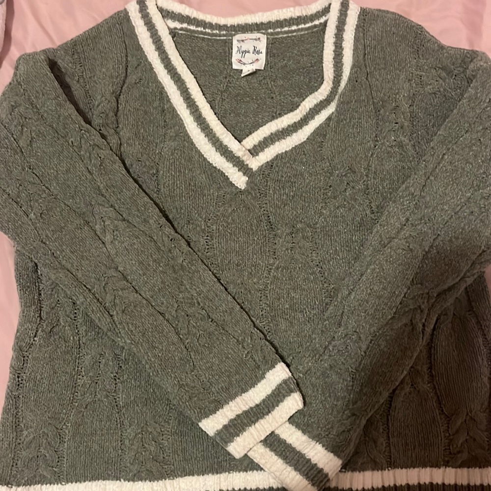 cute v nick sweater. super soft and cozy